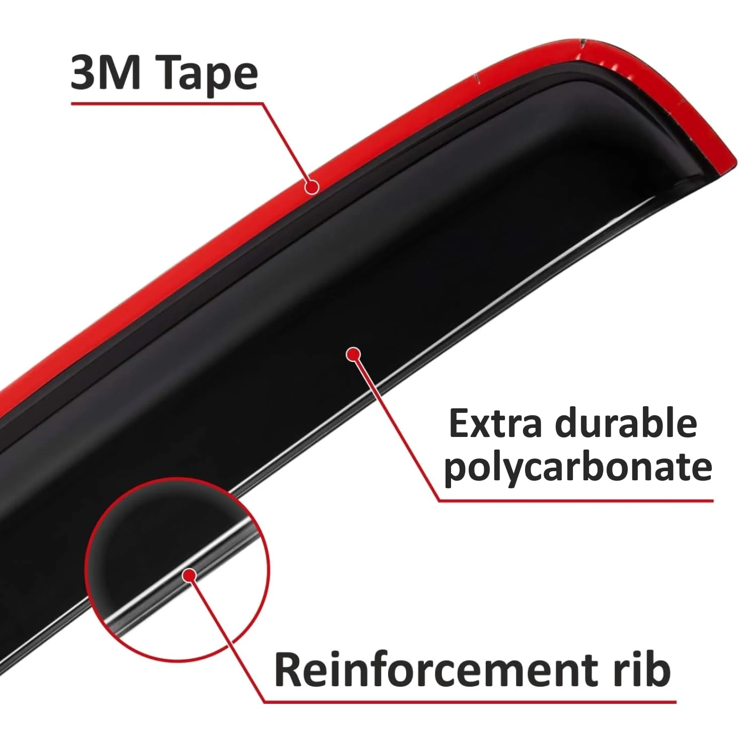 Voron Glass Deflector de Viento Extra Duradero para Techo corredizo de 37.8 Pulgadas, Deflector de Visera de Ventana de Techo de Coche con Cinta Adhesiva, Protector Universal de Sol y Lluvia Negro