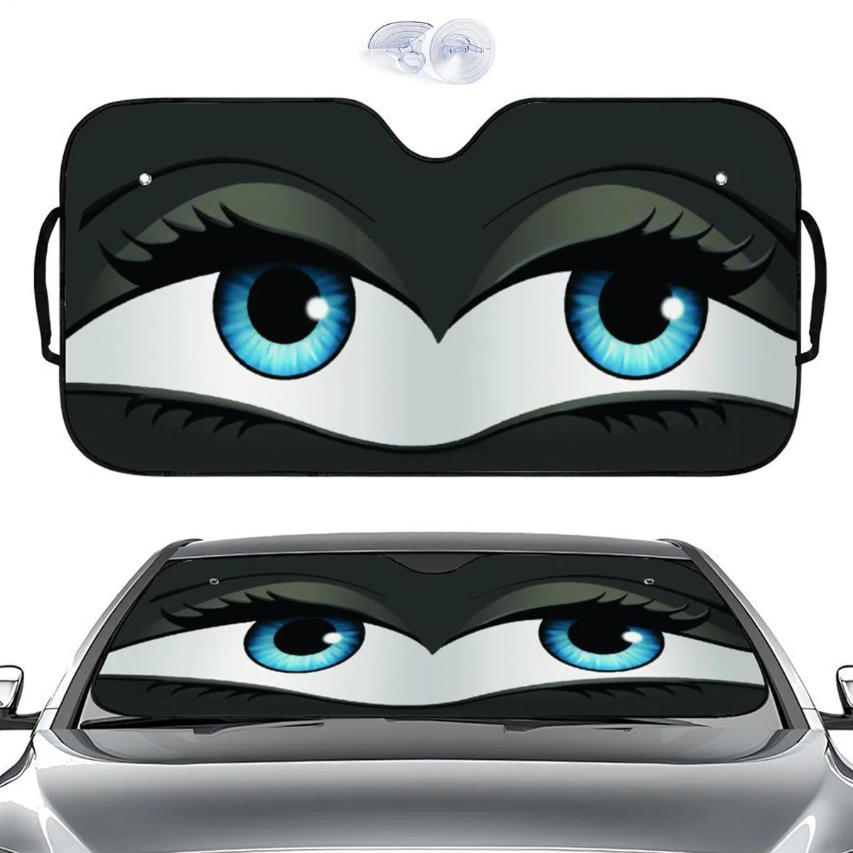 Genérico Parasol para Parabrisas | Parasol Coche Big Eyes para Parabrisas Delantero camión SUV | Parasols Plegable para Coche con Ojos Anime | Protector Visera para Ventana Delantera