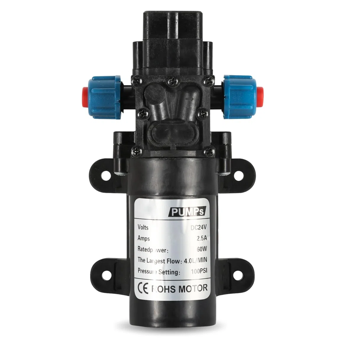 DEWIN Bomba de agua de diafragma autocebante, 24V 4L/min Bomba de agua de microdiafragma DC 60W Bomba de diafragma con arranque y parada automáticos para RV, yate, jardín, autocaravana