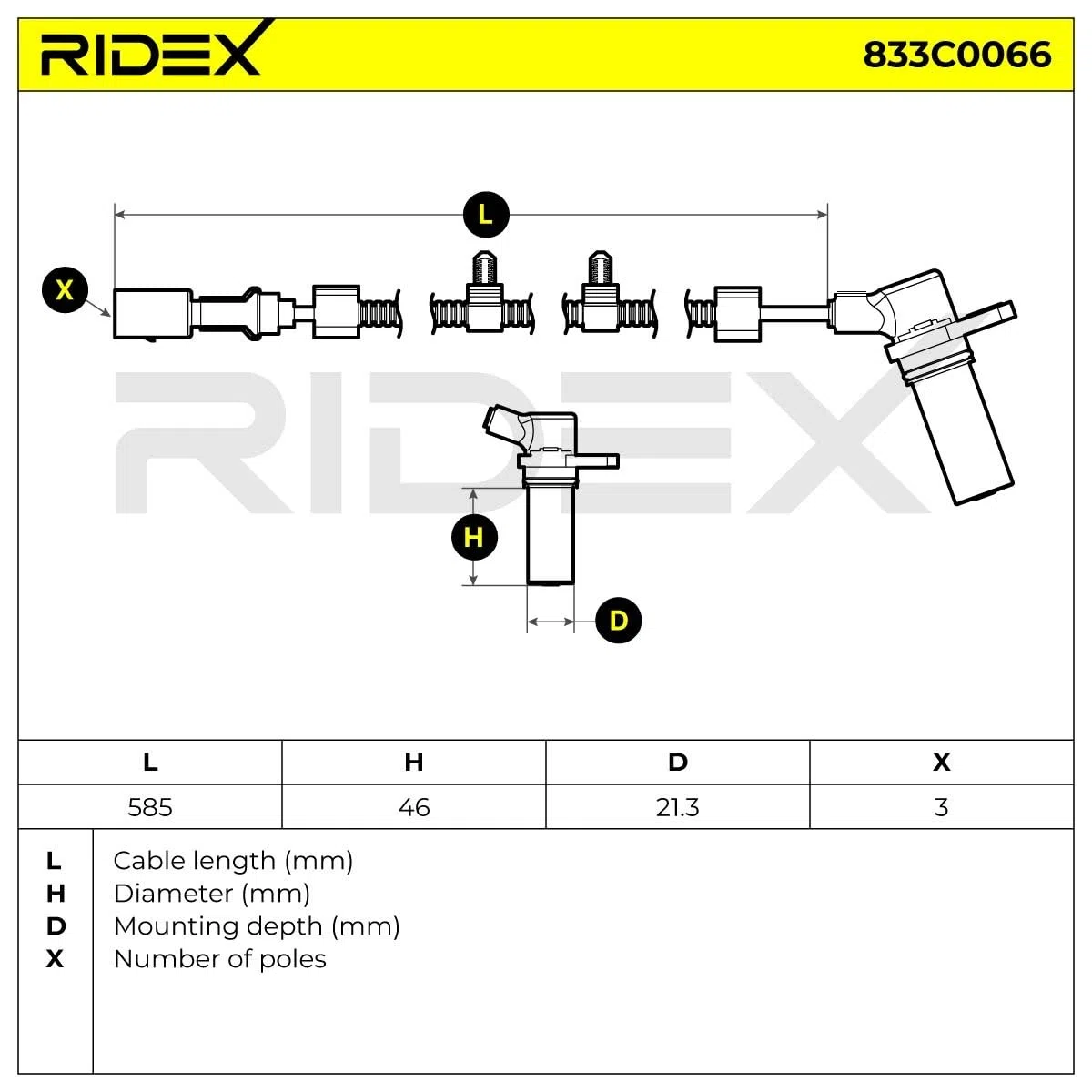 RIDEX 833C0066 Sensor de cigüeñal Compatible con SKODA Fabia II Combi 545