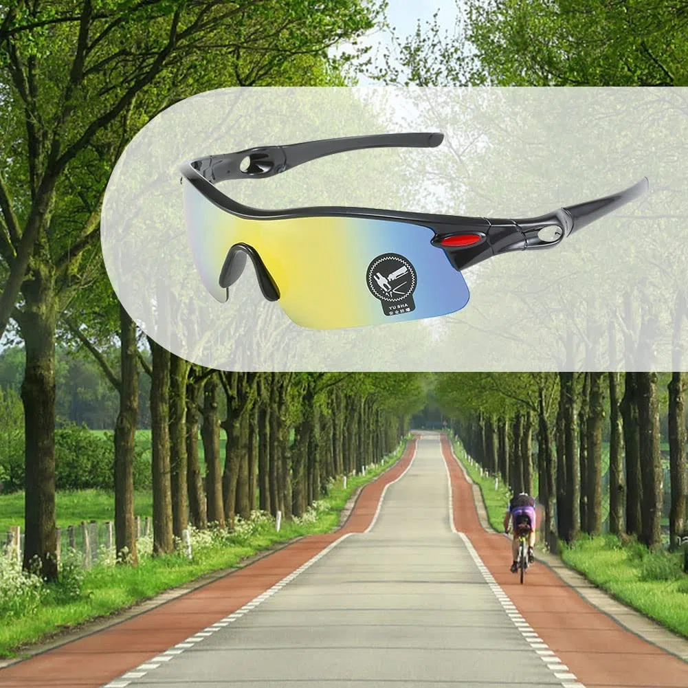 Gafas de Sol Deportivas,Gafas de Sol Polarizadas,Gafas Protectoras para Ciclismo,Gafas Polarizadas Hombre,Gafas de Sol Pesca,Protección Efectiva y Conducción Segura.(1Pc,Marco Negro Plateado)