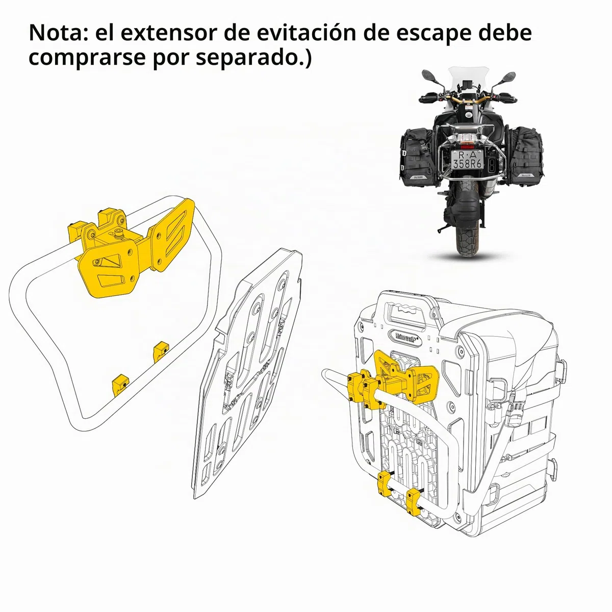 Rhinowalk Extensor de bolsa de sillín de motocicleta