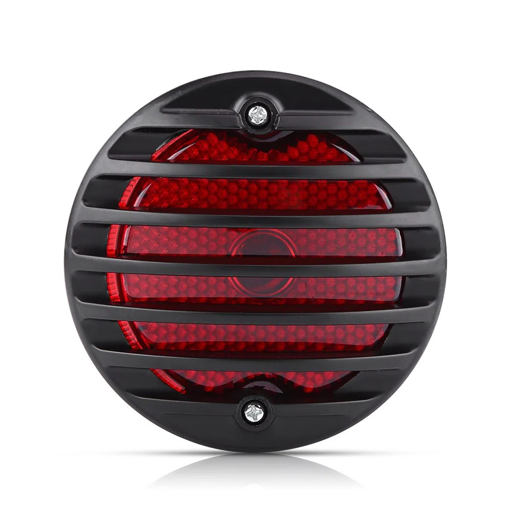 Luz Trasera de Freno, Yctze Univerdsal Negro Redondo Luz de Freno Trasera de Motocicleta para Patinetes Bobber Chopper ATV