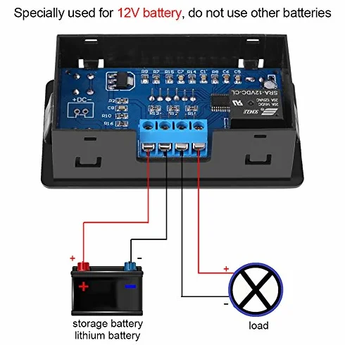 Interruptor de subtensión, batería de 12 V de bajo voltaje de corte automático interruptor de protección bajo controlador de voltaje