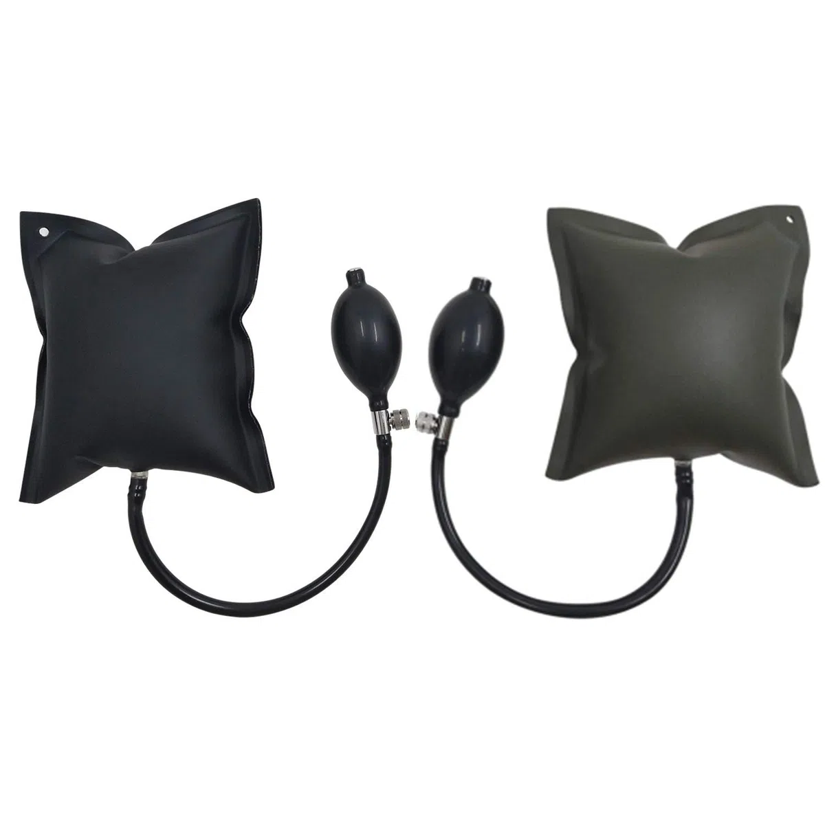 Rmeet Bomba de Aire,2 Pack Inflables Herramienta de Alineación TPU Cuña del Aire de Bomba Amortiguadas del Aire de Shim para Puertas Ventanas Coches Verde Negro 15 * 16CM