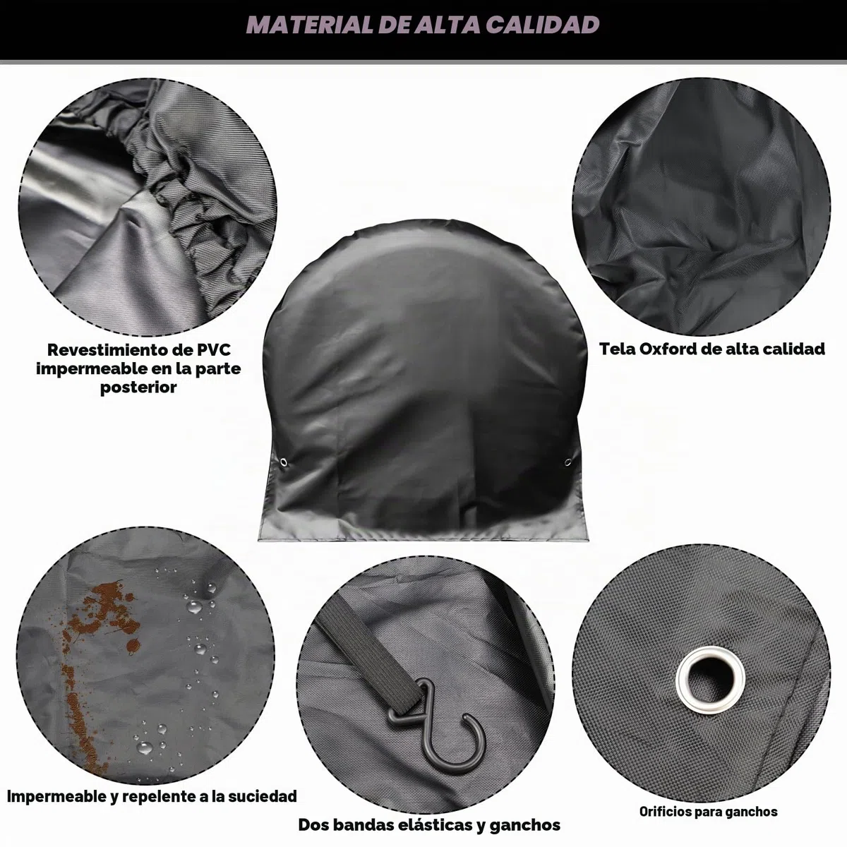 Raxfekro 2 Cubiertas para Ruedas de Caravana, Color Negro (72,5 x 72,5 cm), Adecuado para Coches, Remolques y Más