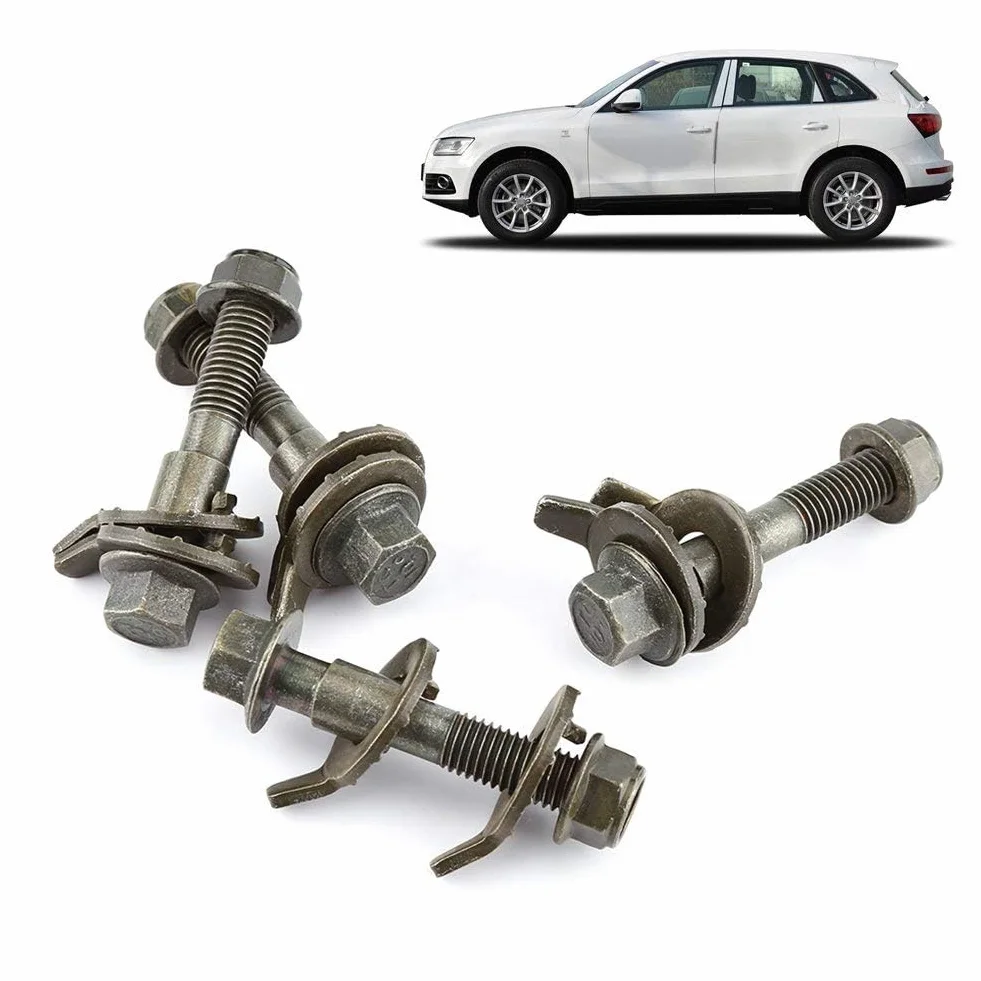 Perno de Leva, 4pcs 14 mm Vehículos Acero Alineación de Cuatro Ruedas Kit de Camber Ajustable Perno de Leva
