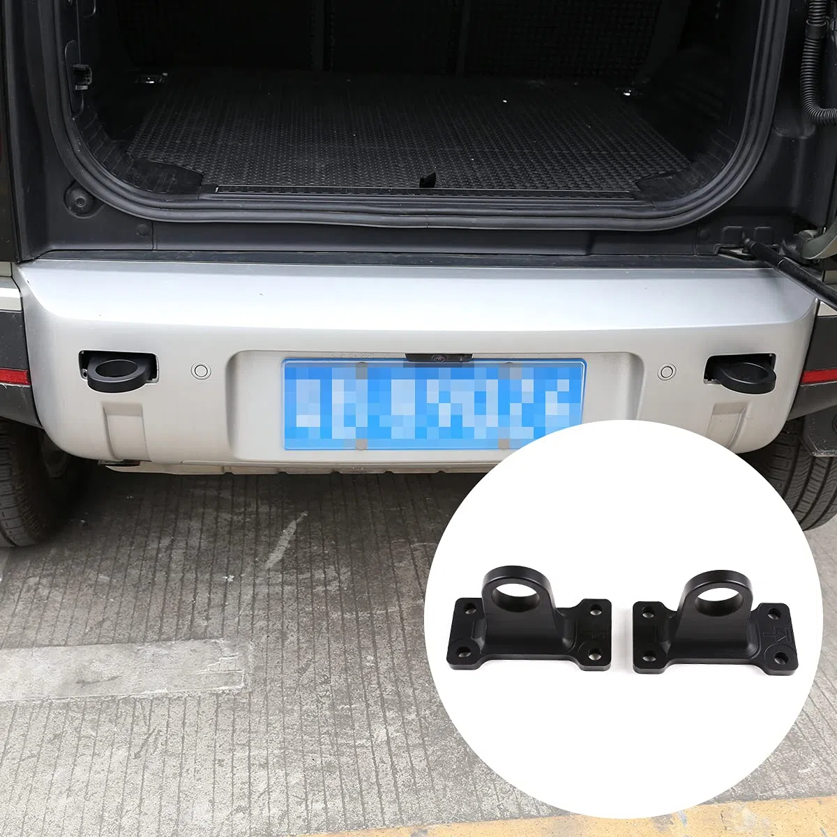 Gancho de remolque de aleación de aluminio resistente para LR Defender 90 110 2020-2022 Kit para accesorios de remolque (2 unidades, negro)