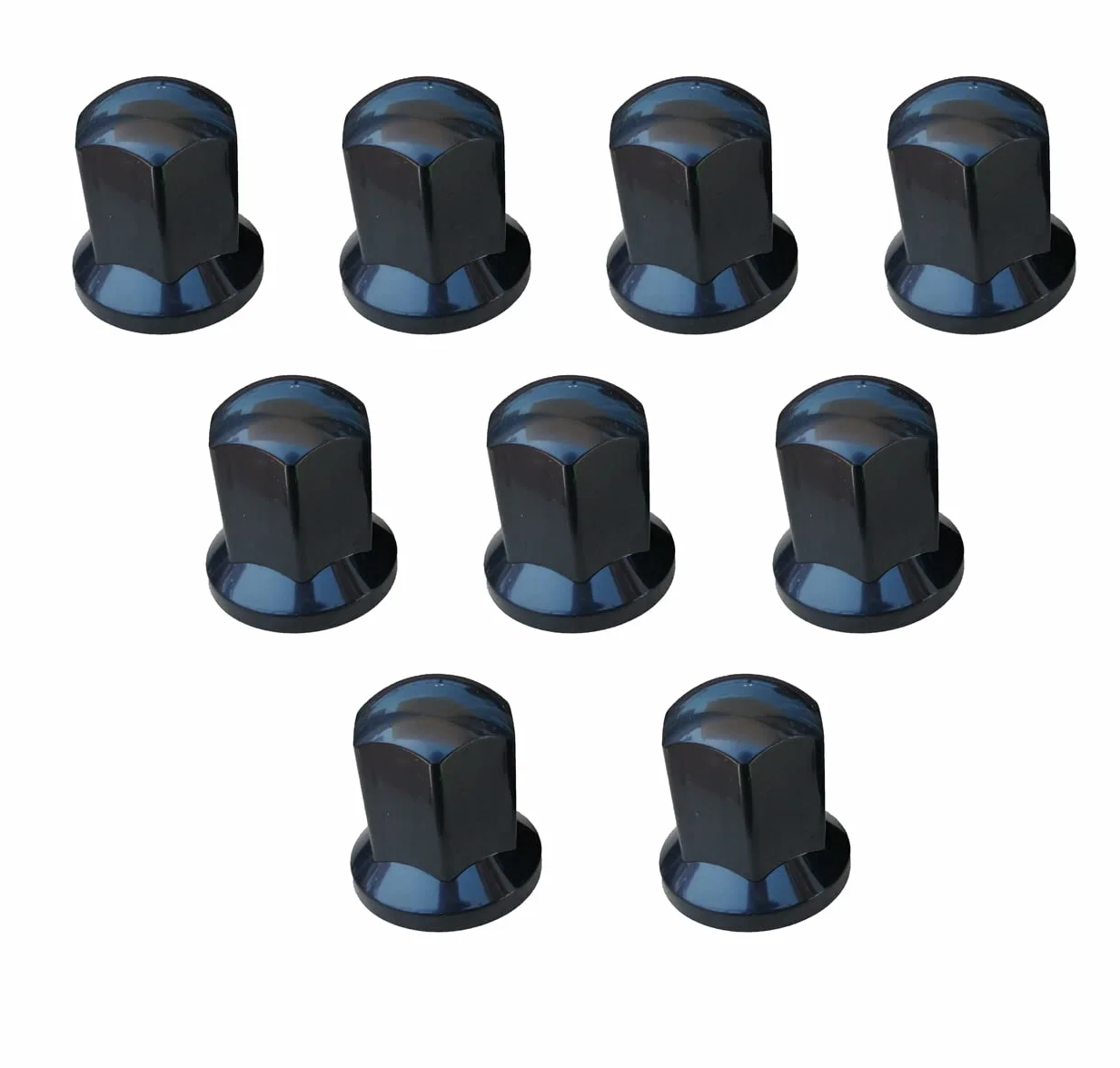 20 tapas largas de plástico para tuercas de rueda de 33 mm, color negro, para camión, remolque, autobús, camión, vehículo LKW