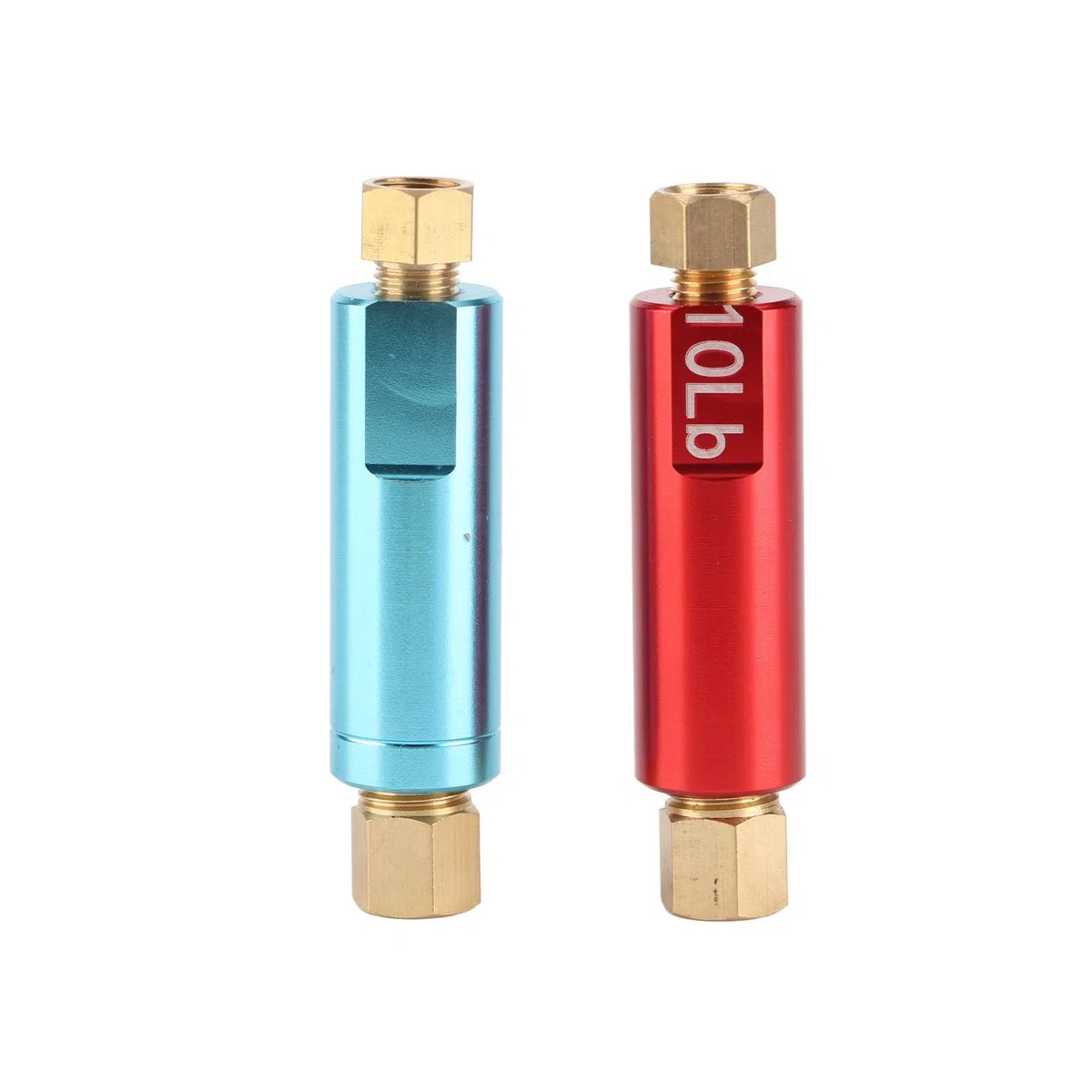 2 unidades de válvula de retención de presión de freno metálica, válvula universal para coches de carrera, válvula de presión de 2 psi y 10 psi con
