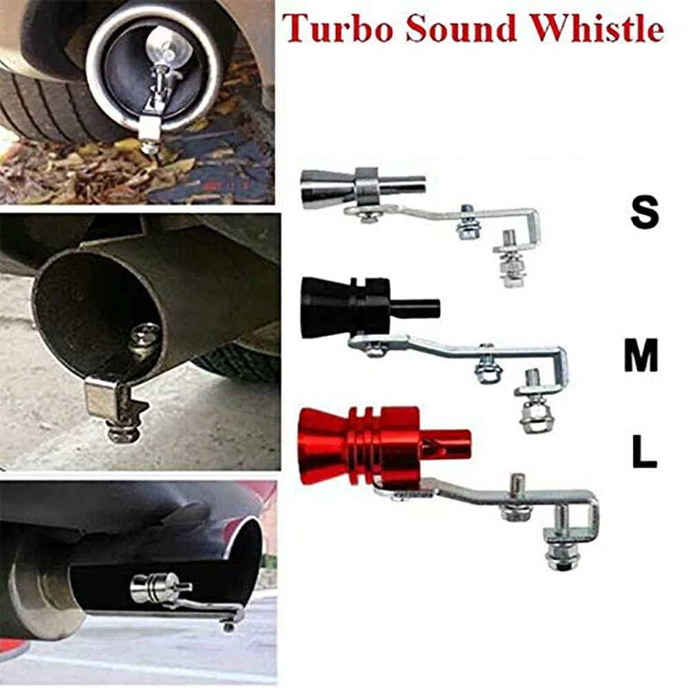 Silbato turbo, tubo de escape KACEPAR BOV Válvula simuladora de aluminio Tubo de escape universal Silbato turbo Tubo de escape de repuesto Silbato de sonido turbo
