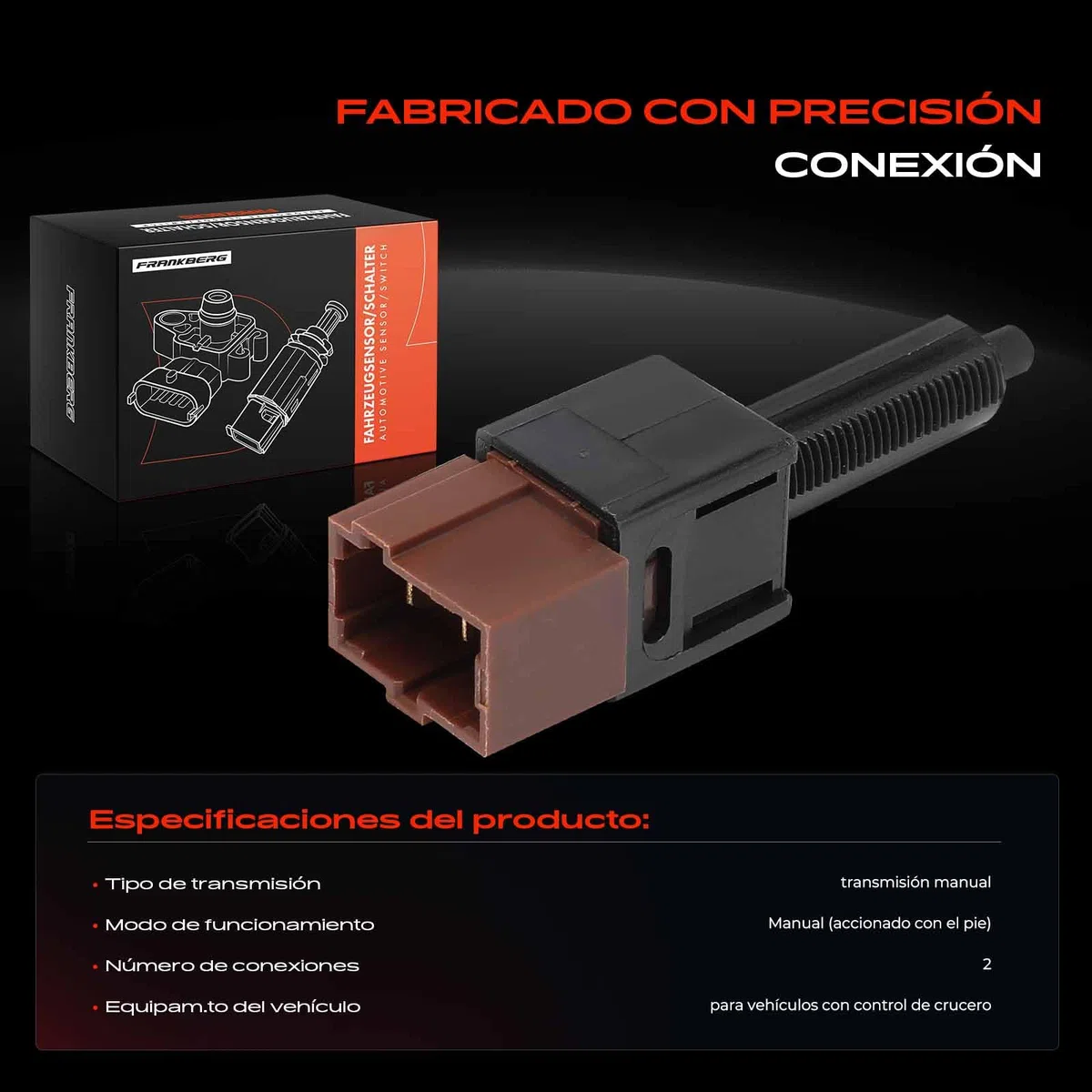 Frankberg Interruptor del pedal del embrague Interruptor del embrague Compatible con Bluebird Sylphy/Sylphy III B17 Juke F15 Murano II Z51 NP300 Navara D40 NV200 Furgoneta Replace# 25300AT30A