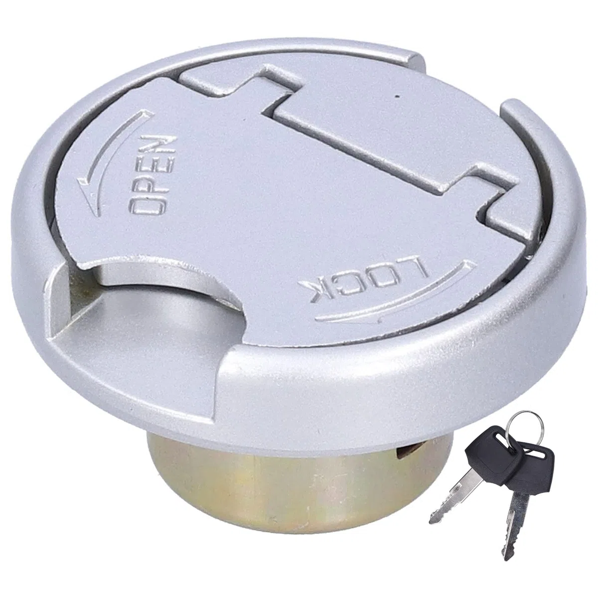 Fydun Tapa de Bloqueo del Tanque de Gasolina con Llaves Piezas de Acero Inoxidable Tapa del Tanque de Gasolina Universal para Motocicleta Scooter