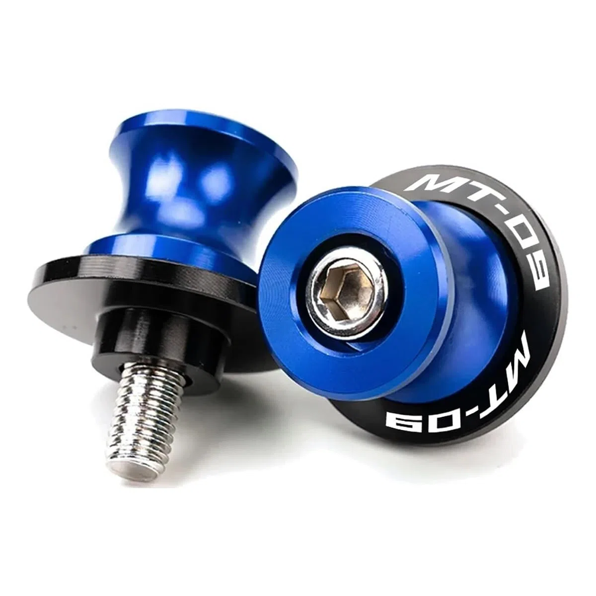 Mowok M6 trinquetes moto accesorios para MT 09 MT09 TRACER FZ09 2014-2022 2023 2024 2025 MT-09 SP 6 mm trinquetes basculante trasero para caballete elevamoto (azul)
