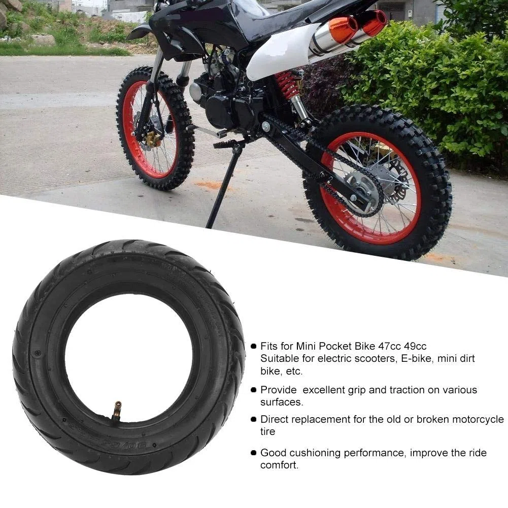 Tubo Interior y Cubierta de Neumático, Motocicleta 90/65-6.5 Tubo Interior del neumático Delantero Neumáticos para Moto para Mini Bicicleta de Bolsillo