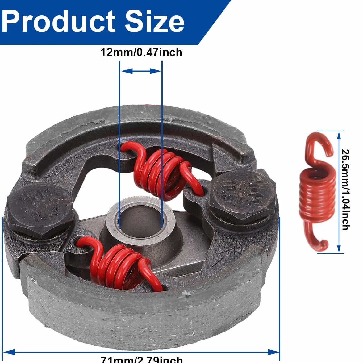 ZAMDOE Recambio de Embrague de muelles para Pocket Bike 2 para 43 CC 47 CC y 49 CC de 2 Tiempos Motores minimotos quads Motos Todoterreno Motos de Cross Scooters y Accesorios de Embrague para Motos