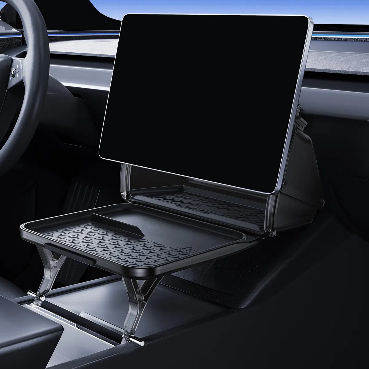 Organizador debajo de la pantalla para Tesla Model Y 2020-2026 Caja de almacenamiento de mesa pequeña detrás de la pantalla Tesla Model Y Juniper Accesorios