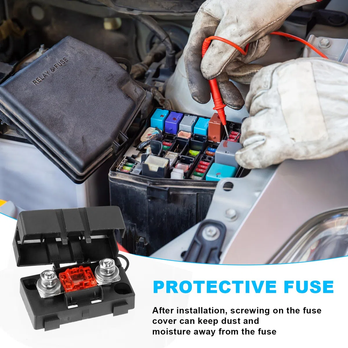 Porta Fusible, 6 Piezas Soporte de Fusibles para Coche, ANS Portafusibles para Automóvil, Fusible de Alta Corriente Midi Porta Fusible Atornillados ANM para Automóviles, para Automóviles, Vehículos