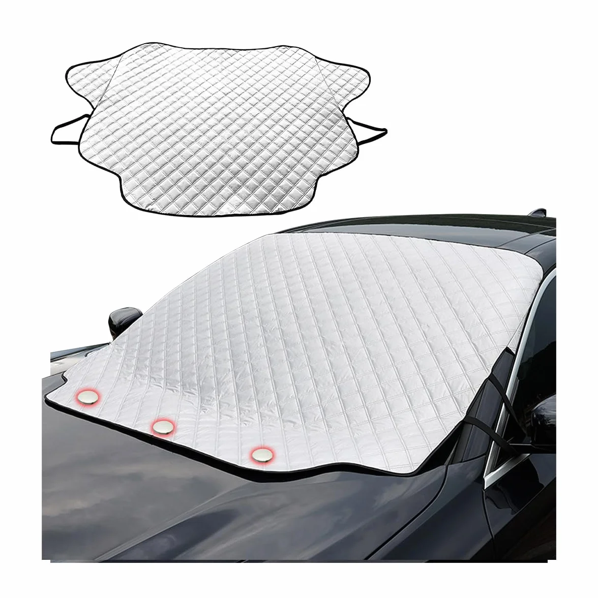 JNNJ Protector De Parabrisas, Protector Parabrisas Hielo Nieve, Funda Plegable Parabrisa Delantero, Cubre Parabrisas Universal Impermeable Rayos UV, Cubreparabrisas para Coche Furgoneta(190x126cm)