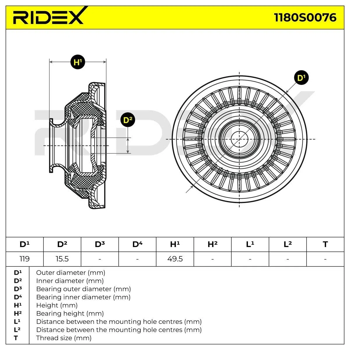 RIDEX 1180S0076 Copela de amortiguador Delantero, ambos lados Delantero Izquierda Delantero Derecha Delantero Compatible con OPEL Zafira B A05
