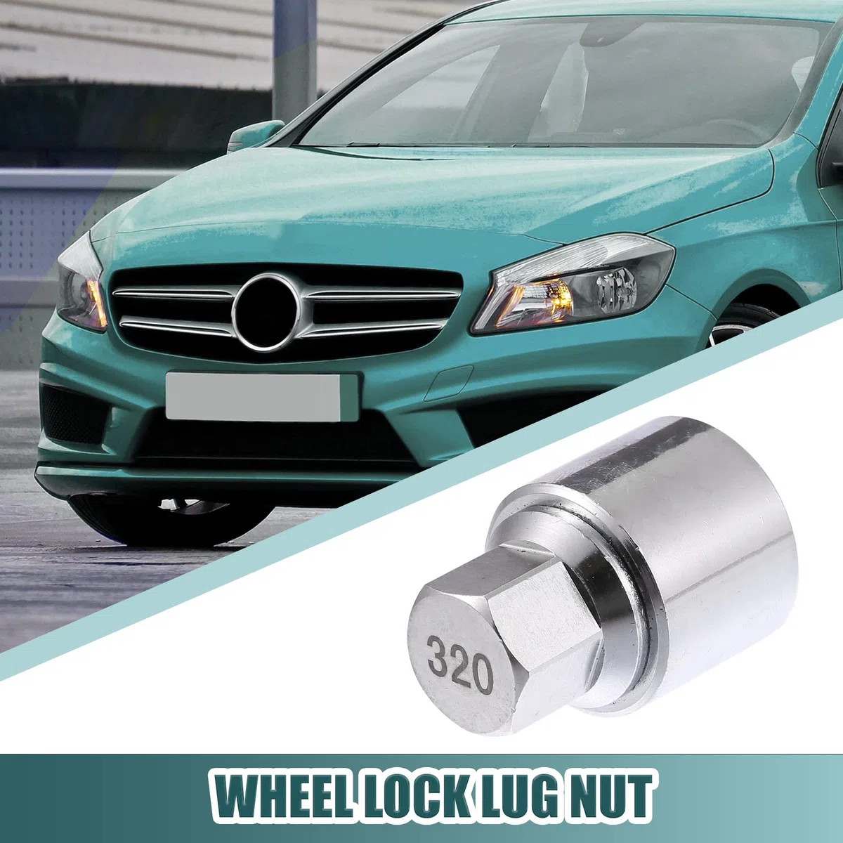 X AUTOHAUX Tuerca De Bloqueo De Rueda para Mercedes-Benz, 1 Unidad, Plata | Color Plata Tono, Material Aleación De Acero, Para Mercedes-Benz, Dimensión 4,1X2,9 Cm, Diámetro Interior 2,4 Cm