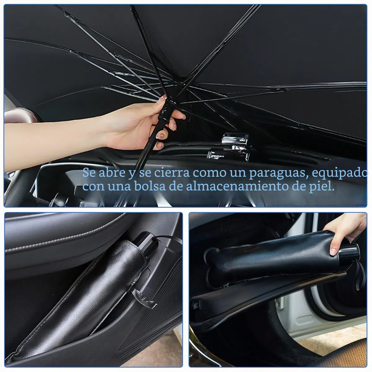 Parasol Coche Delantero,140×79cm Parasol Coche Delantero Plegable,Paraso para Parabrisas de Coch,Paraso Coch Paraguas,Paraso Plegable,para Mayoría de Coches, SUV, Camiones