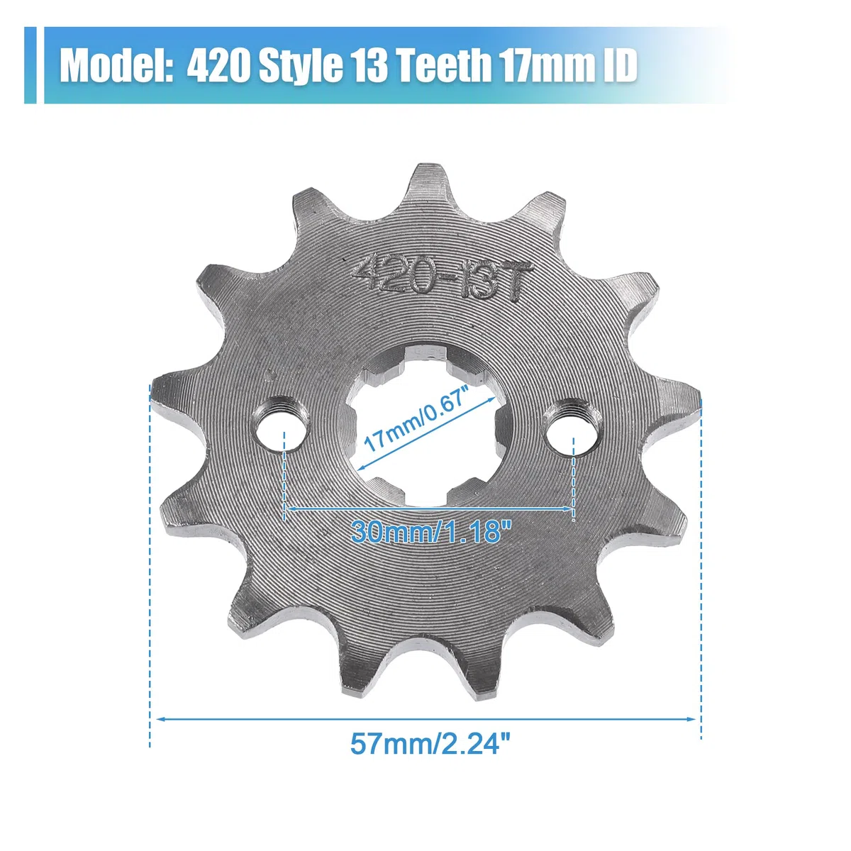 QUARKZMAN 420 Estilo 13t Dientes 17mm Id Motor Frontal Piñón Juego para Motocicleta
