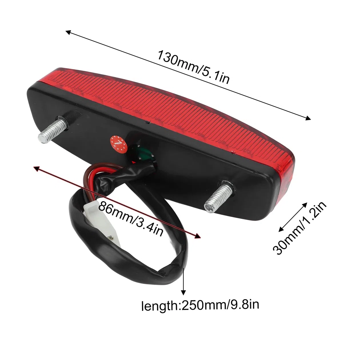 Luz de Freno Trasera LED, Luz de Freno Trasera ATV 3PIN Reemplazo Impermeable para Taotao 50cc 70CC 90cc 110cc 125cc ATVs Quad