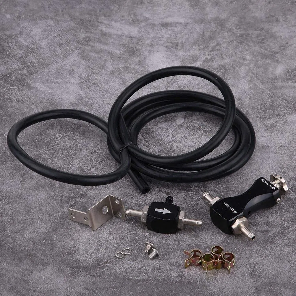 KSTE Ajustable Bilateral Turbo T Válvula de Purga, Manual Boost Controller Kit, Válvula de Control Manual Regulador Universal para el Coche Turbolader Accesorios