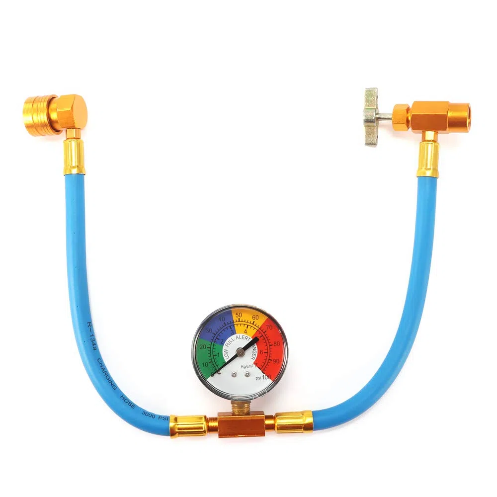 Aire Acondicionado Carga de Refrigerante Manguera de Medición Kit de Recarga Manguera de Recarga con Manómetro para Coche Aire Acondicionado de Ca R134a