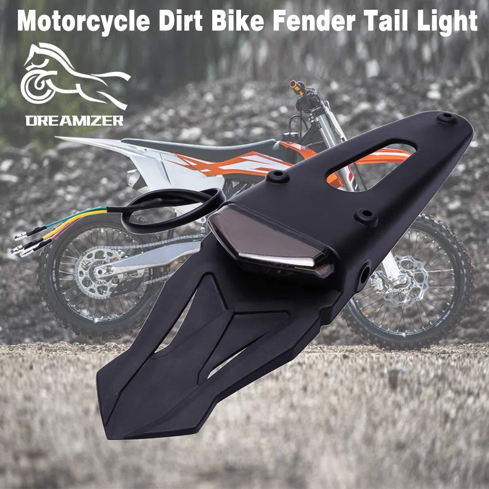 DREAMIZER Motocicleta LED Luz trasera Luz de freno Guardabarros trasero con soporte Luz para Todoterreno SMR 690 CR EXC WRF 250 450 125SX XR DRZ KLX KMX WR125