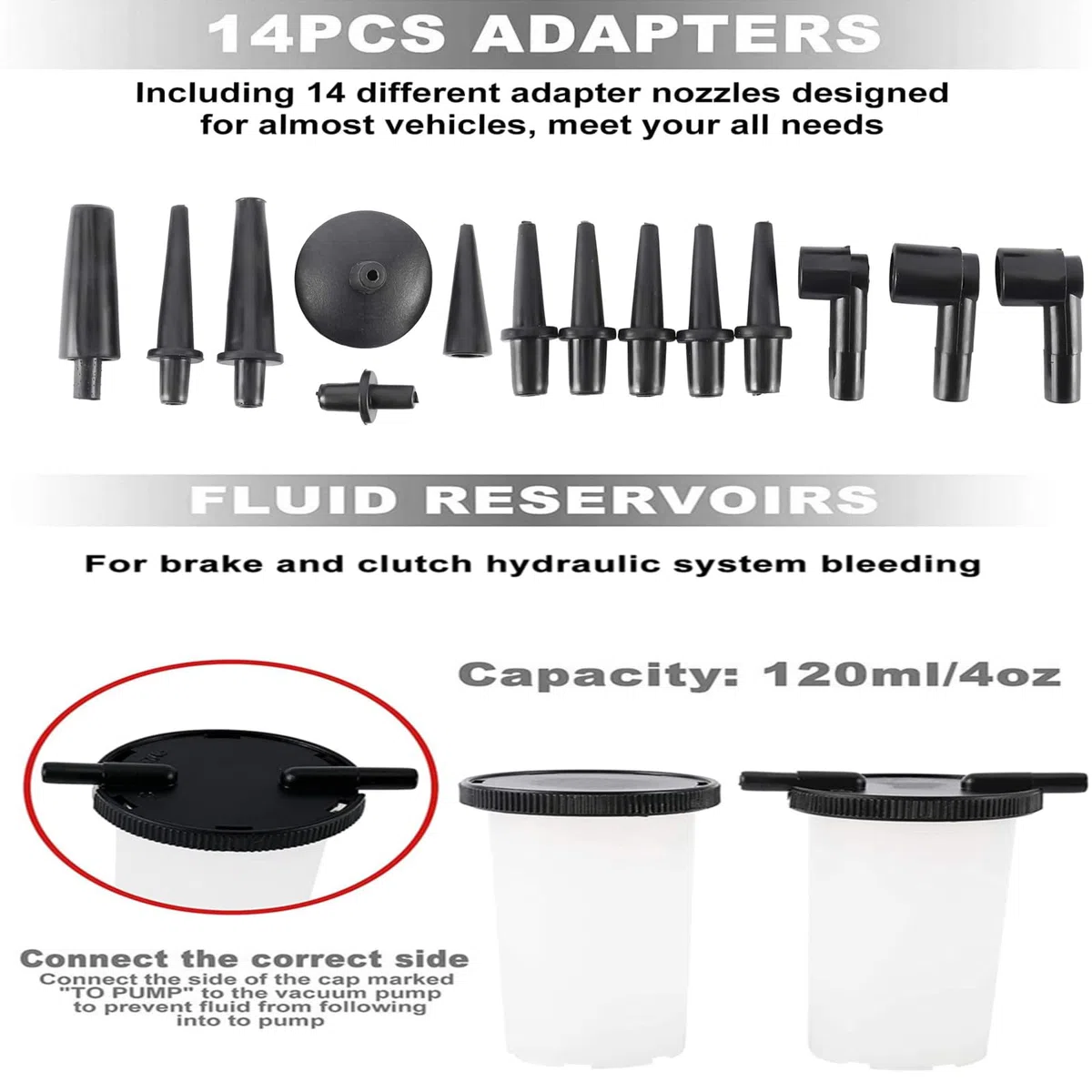 Kit de ventilación de Freno, Kit de Prueba de Bomba de vacío Manual de manómetro, Adecuado para automóviles, Motocicletas y Camiones