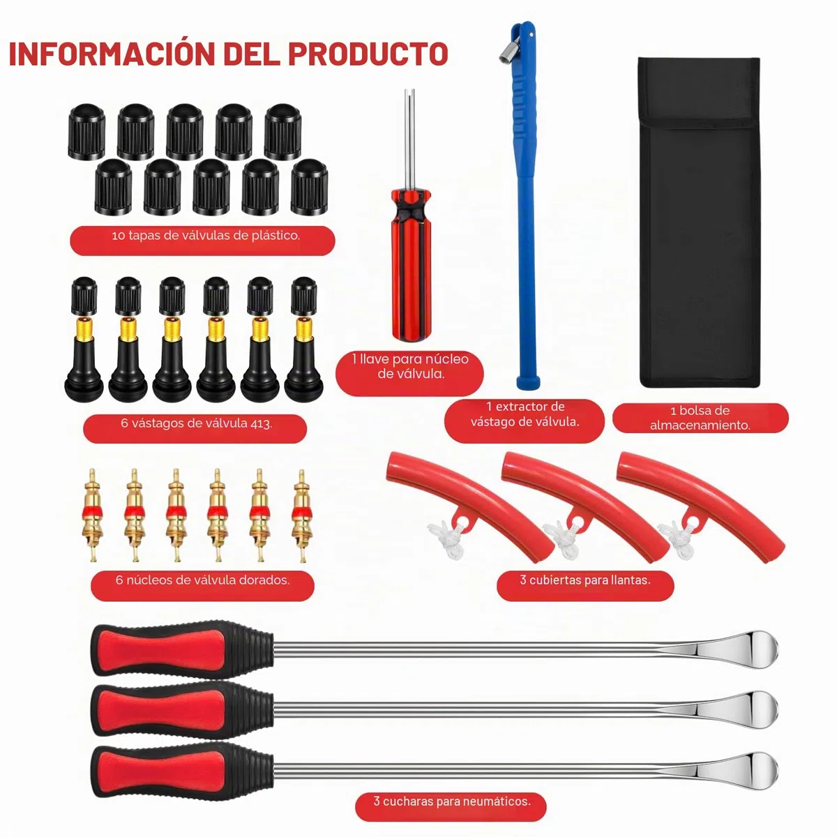 31 Piezas Desmontadora Neumáticos, Palanca Cambios Coche, Herramientas Moto, Antipinchazos Coche, Palanca Desmontadora Neumáticos, para Motocicletas, Bicicletas, Coches, Scooters