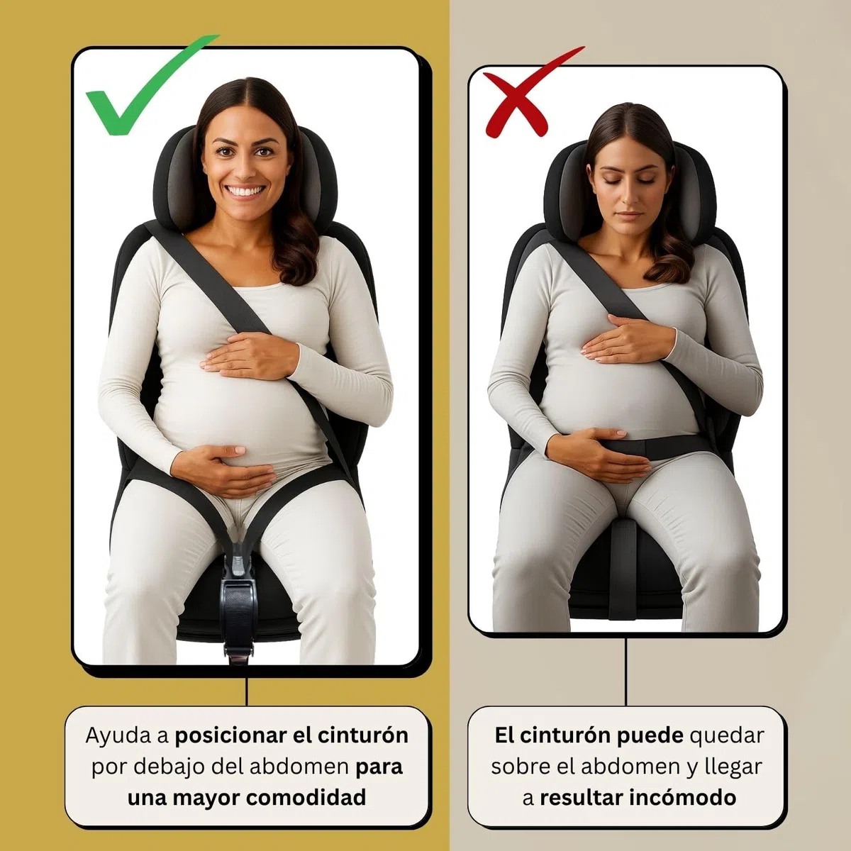 Adaptador de Cinturón Embarazada Coche Homologado | Accesorio Seguro con Hebilla Metálica | Incluye Hombrera Acolchada + Herramienta Multifunción + QR con Guías | Regalo Ideal para Premamás