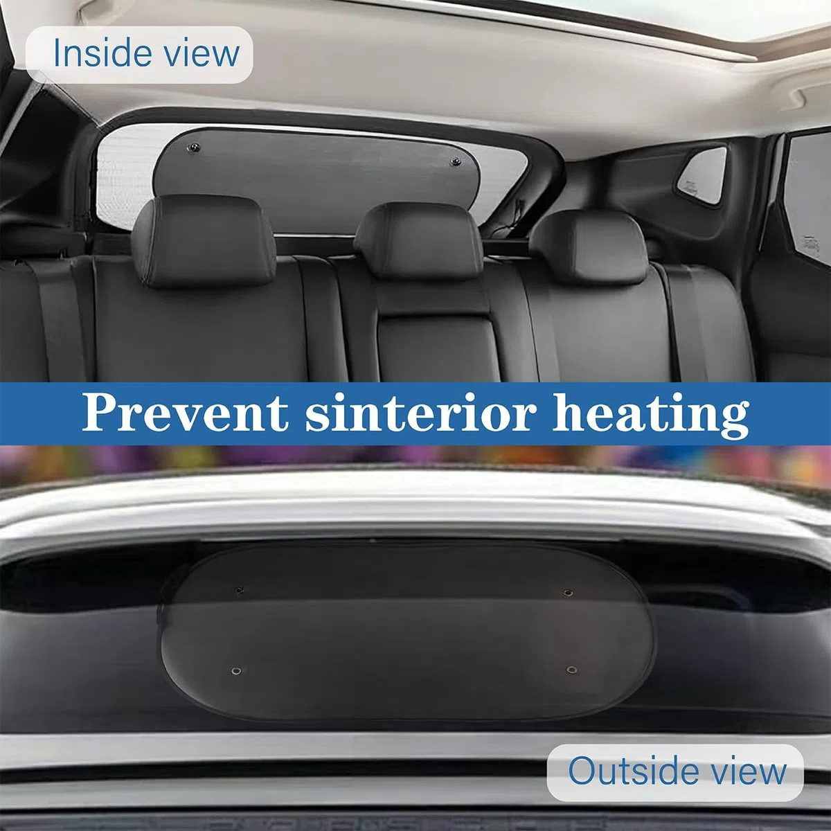 Parasol Coche Ventana Trasera Cubierta para Mitsubishi ASX 2017-2019, Potente Ventosa Visera Malla Parasol Parabrisas Trasero Coche antiuv