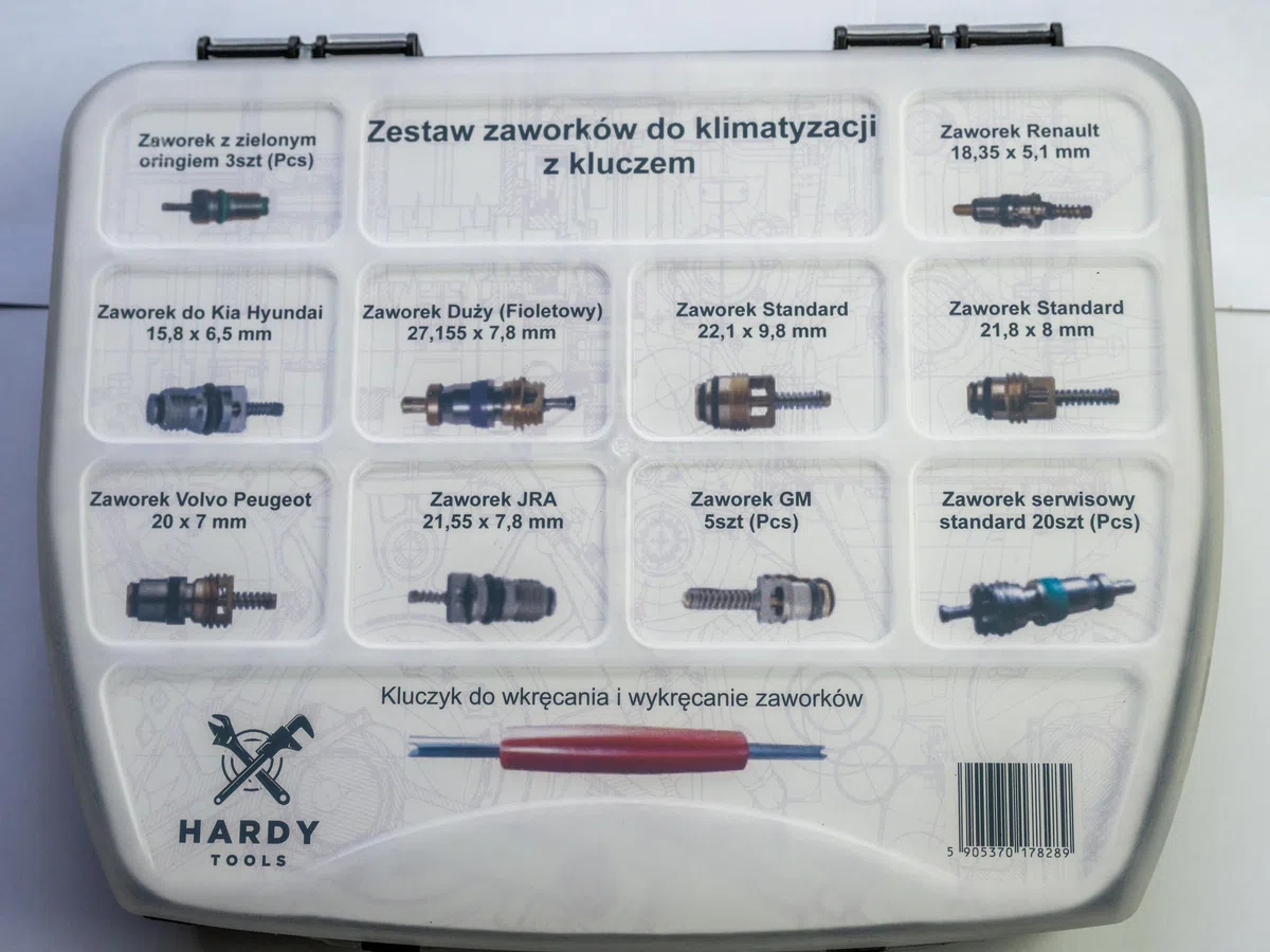 Juego de válvulas de servicio de aire acondicionado 57 piezas con llave