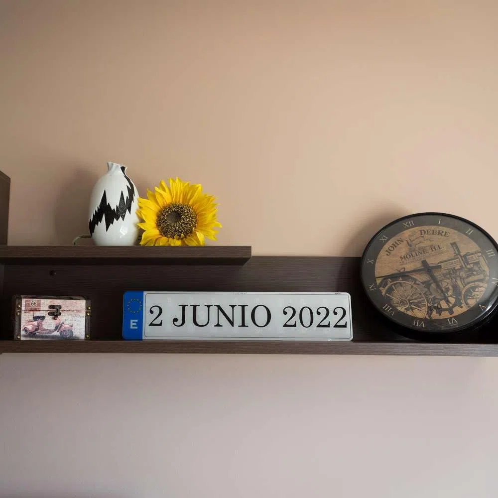 Matrícula Personalizada Nombre Fecha acrílica de Decoración (52 X 11CM)