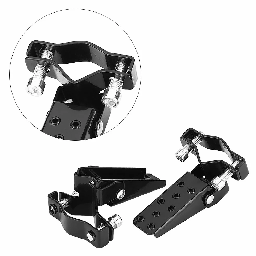 Jadeshay Estribos de Moto, Negros Metal Reposapiés de Motocicleta con Pedales de Metal Anodizado Reemplazo Directo