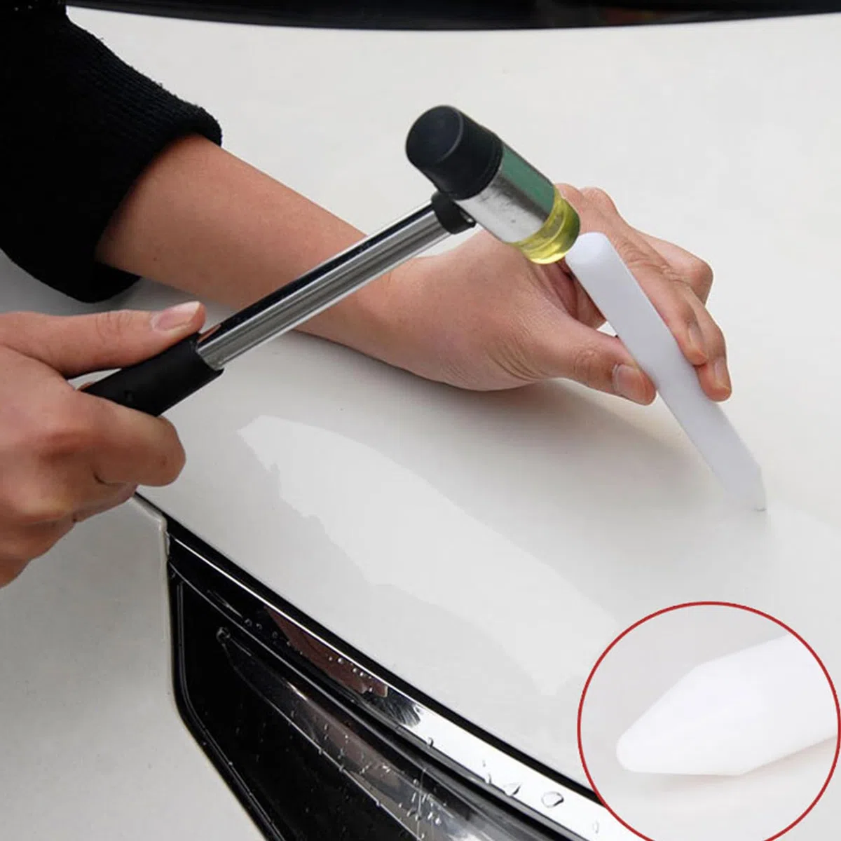 Reparación de abolladuras automáticas, lápiz para reparación de abolladuras, herramientas para reparación de abolladuras, 3 lápices blancos de nailon para reparación de abolladuras de coche