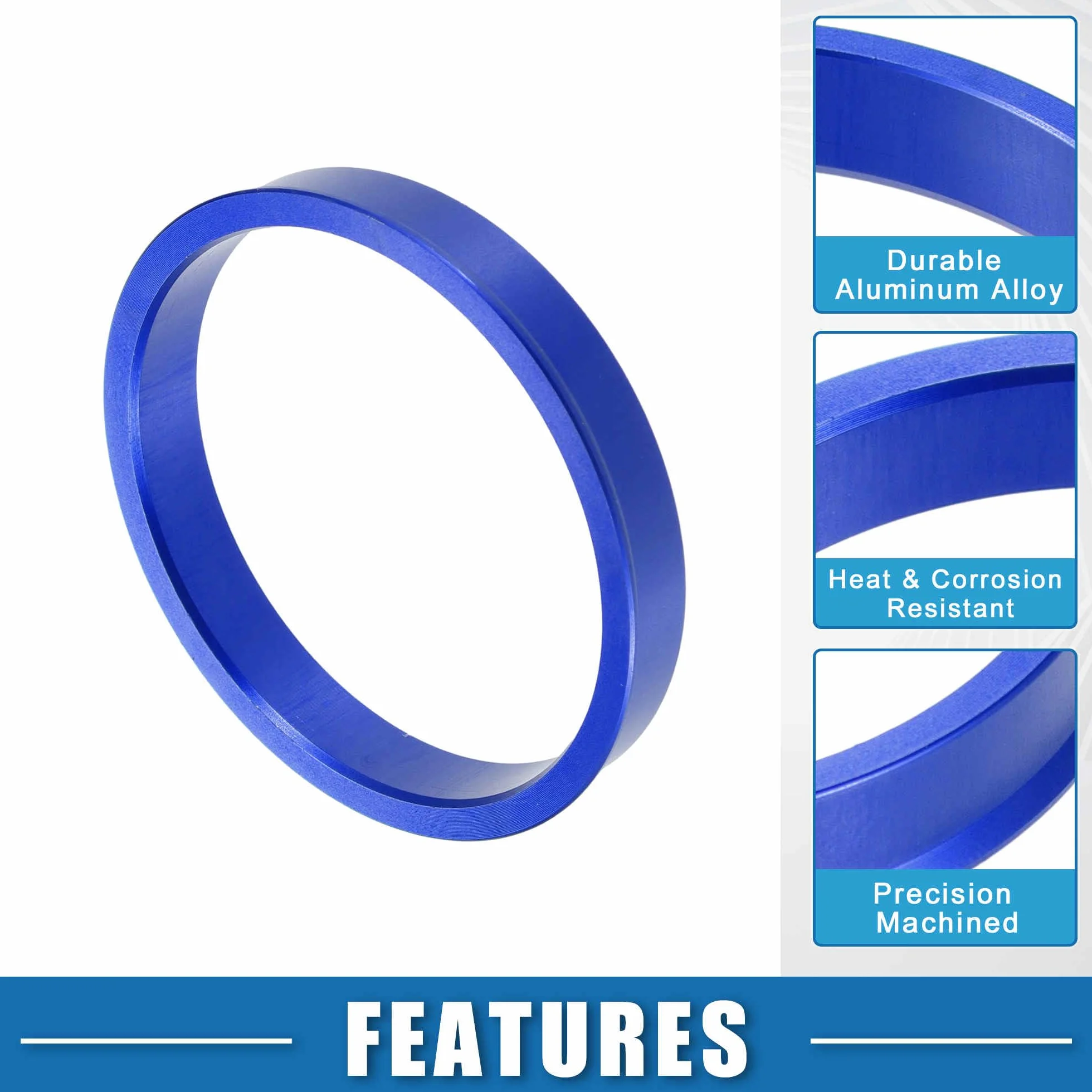 A ABSOPRO Juego de 4 Anillos Centradores de Buje de Coche OD 72.6mm A ID 67.1mm Anillos Centradores de Buje Espaciador de Centro de Rueda de Aleación de Aluminio Azul