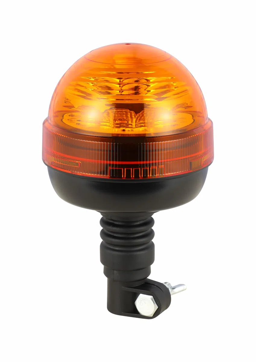 Ryme Automotive - Rotativo Ámbar LED Homologado R65, Señalización Emergencia LED R65 Base DIN Flexible para Tractores, Vehículos Agrícolas, Grúas