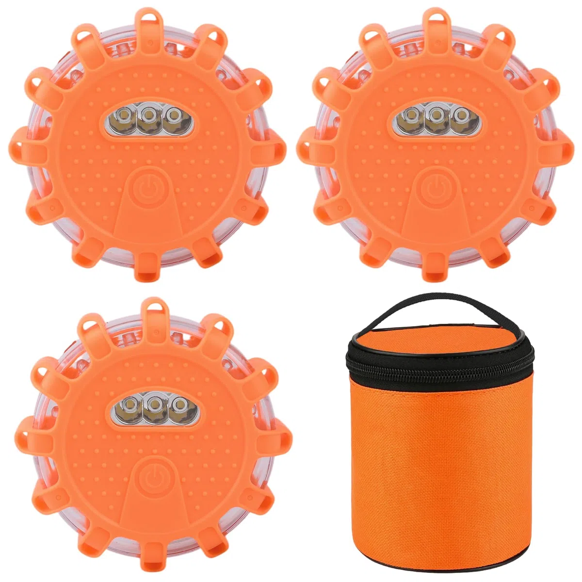3 Piezas Luz Emergencia Coche,Luces LED de Advertancia Magnética,Luces de Emergencia LED a Prueba de Agua con 9 Modos de Luz Intermitente para Coche,Accidentes de Tráfico,Averías,Camiones