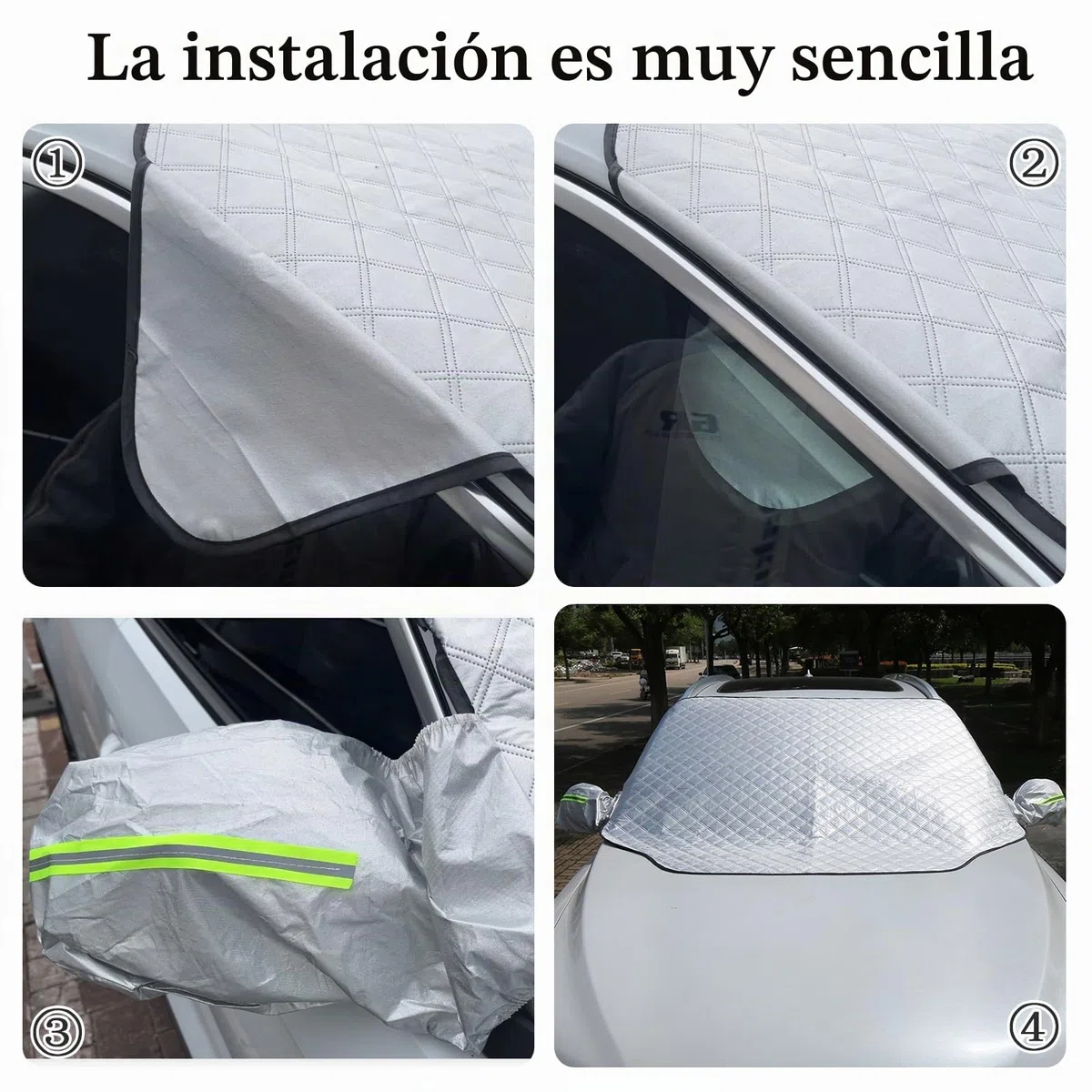 Parasol para Parabrisas Delantero de Coche,Cubierta de Parabrisas Coche con Magnético,Rayos UV,Protección Solar para la Mayoría de Los Vehículos,199 x 127 cm
