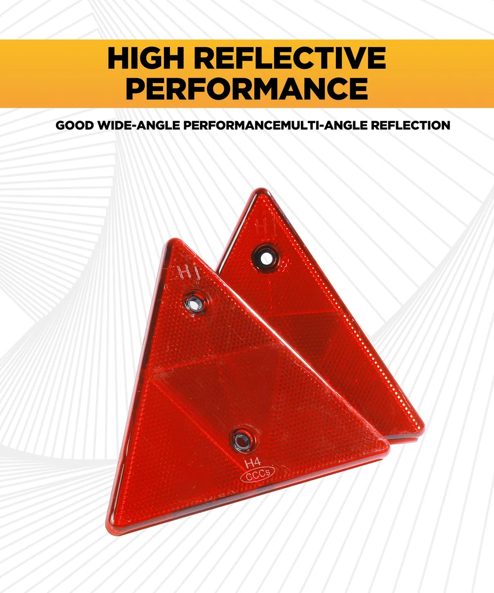 Flaconi 4PCS Triangulo de Remolque,Reflectores para Coche,Catadioptrico,Reflector Triangular,Remolque Triangular Reflectante,Triángulo Reflectantes para Automóviles,Remolques,Tractores,Camiones