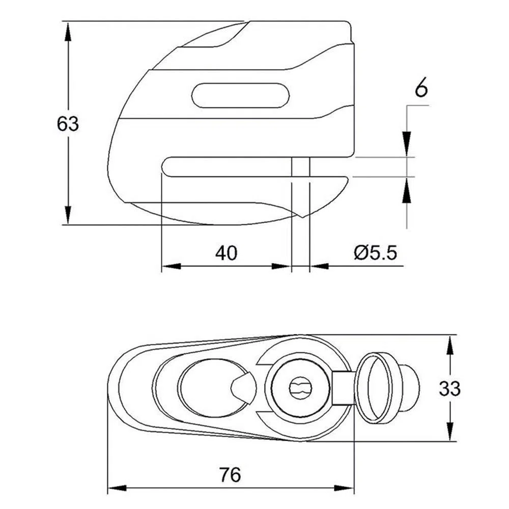 IFAM Antirrobo para Freno de Disco Moto, Modelo Road75, Color Cromo, 5.5 mm Diámetro, Incluye 3 Llaves, Compacto y Seguro, Acero Endurecido