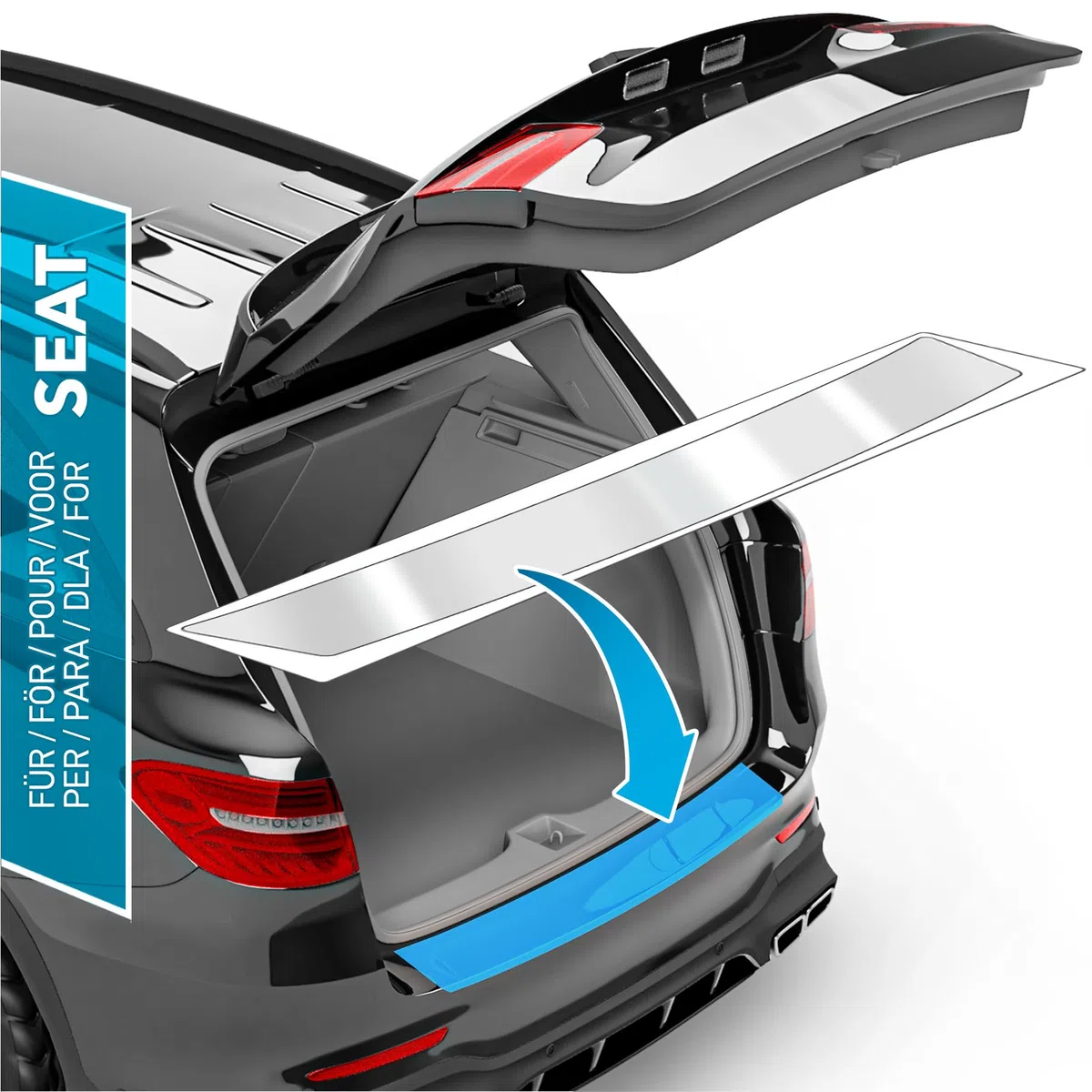 uProtect Película Protectora Maletero Juego Completo Compatible con Seat Ateca 1 (I) KH7 I 2016-2026 - Protección Parachoques contra Rasguños, Pintura - Transparente Brillante