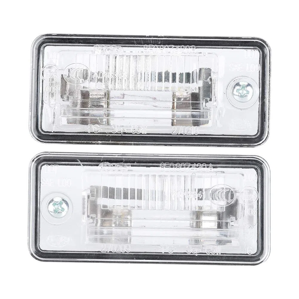Qiilu Par de luces de matrícula 8E0807430A 8E0807430B para C6 D3 RS4 T7z394, Transparent