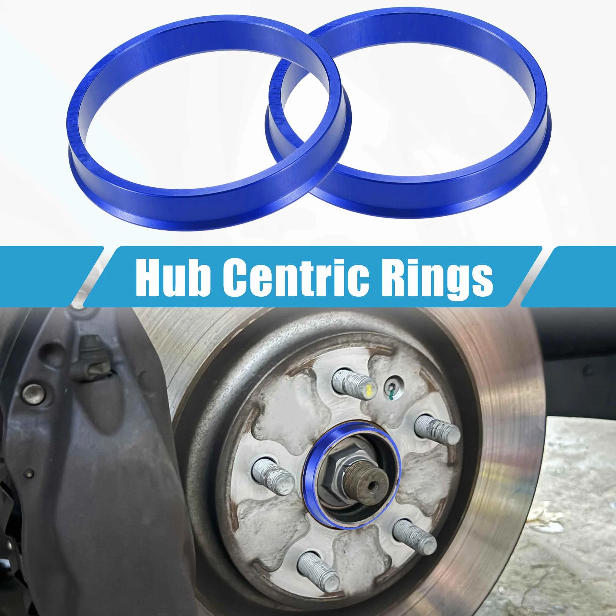 A ABSOPRO Juego de 4 Anillos Centradores de Buje de Coche OD 72.6mm A ID 67.1mm Anillos Centradores de Buje Espaciador de Centro de Rueda de Aleación de Aluminio Azul