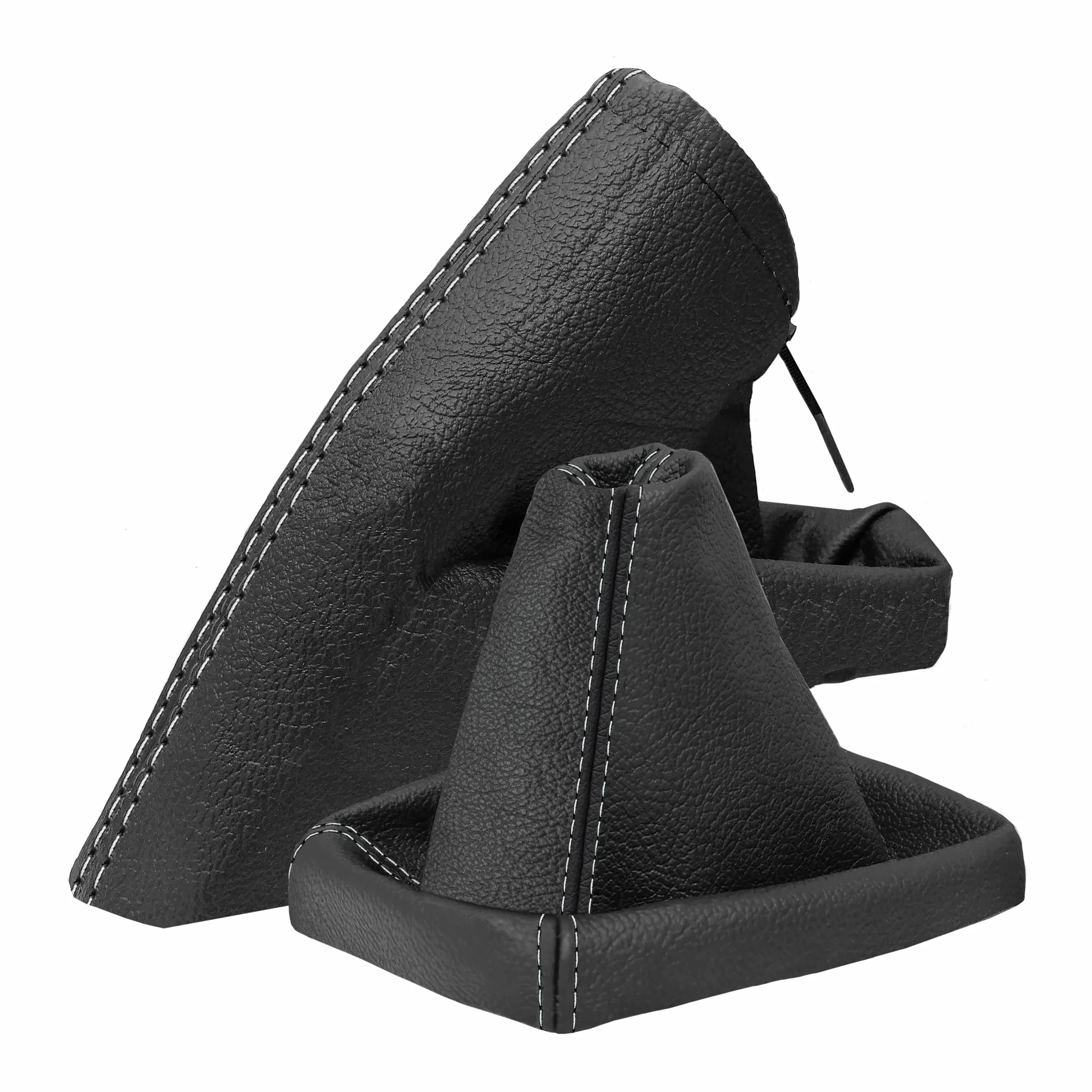 Funda palanca de cambios y Freno de mano - para Opel Astra H - negro gris - de cuero auténtico - de marchas manual - para transmisión manual - fuelle palanca de cambios Repuesto Específico - (A0018-2)