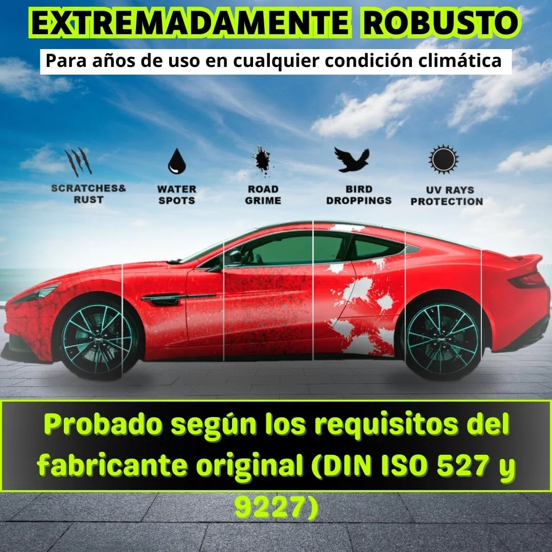 DIN EN ISO 527 - Lámina protectora de protección contra impactos de piedras, resistente a los rayos UV, para coche, moto, bicicleta, fabricado con O rafol Stone Guard(transparente brillante, 12